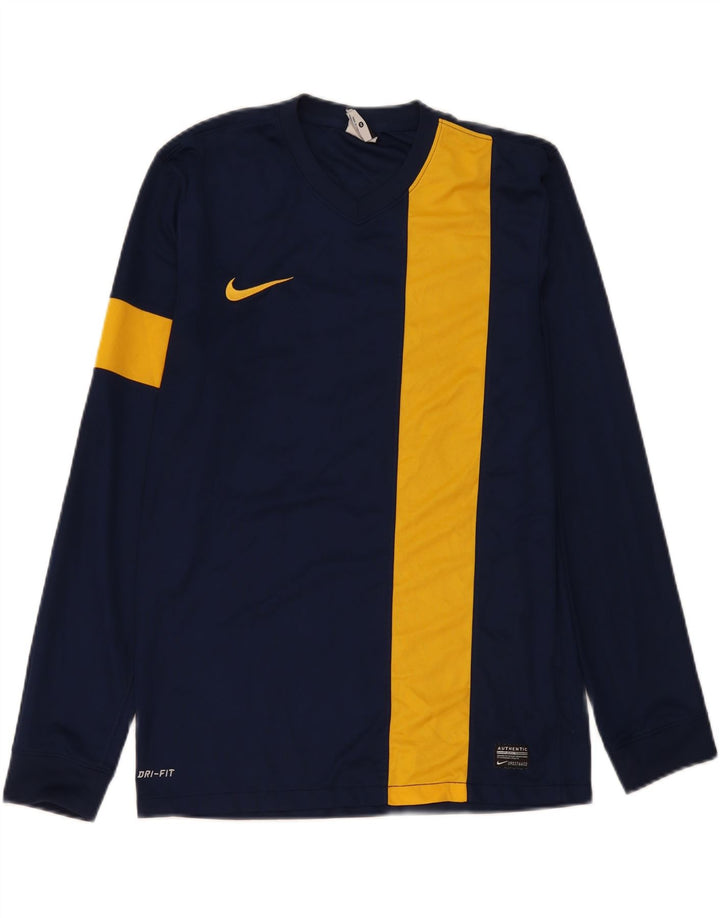 Ανδρικό γραφικό μπλουζάκι NIKE Dri Fit με μακρυμάνικο μεσαίο μπλε ναυτικό