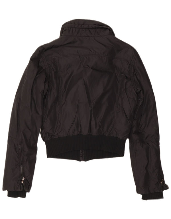 Calvin Klein Jeans Γυναικείο Crop Bomber Jacket UK 10 Small Black Polyester