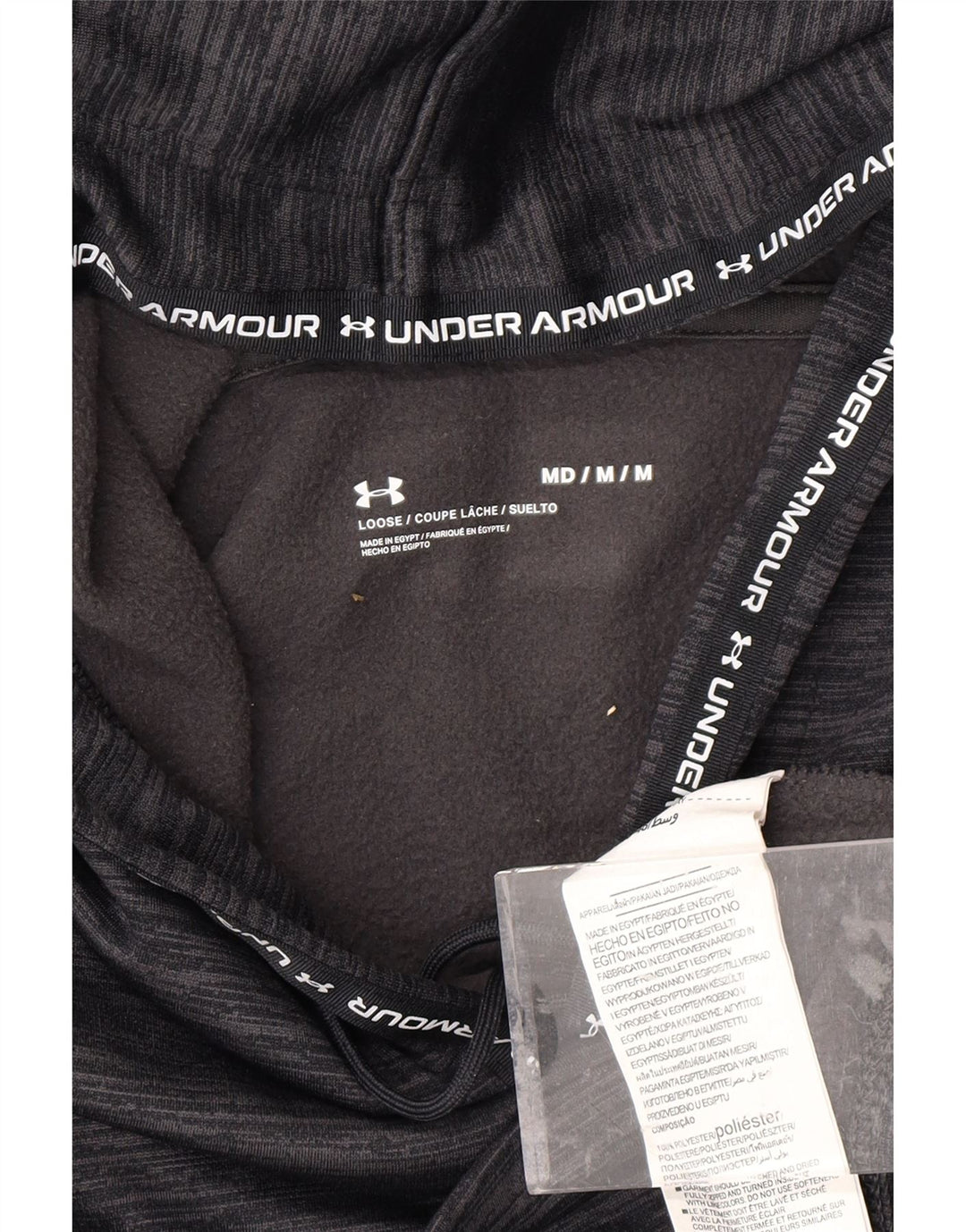 UNDER ARMOR Γυναικείο Crop Hoodie Jumper UK 14 Medium Grey Flecked Polyester