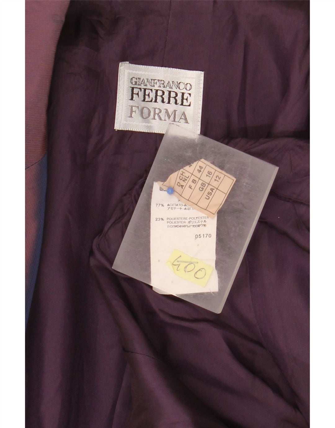 GIANFRANCO FERRE Γυναικείο μπλέιζερ με 2 κουμπιά μπουφάν UK 16 Μεγάλο Μωβ Floral