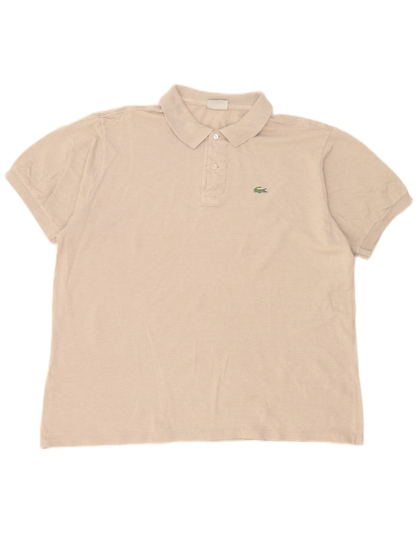 Lacoste Mens Polo Shirt Size 7 2XL Beige Cotton