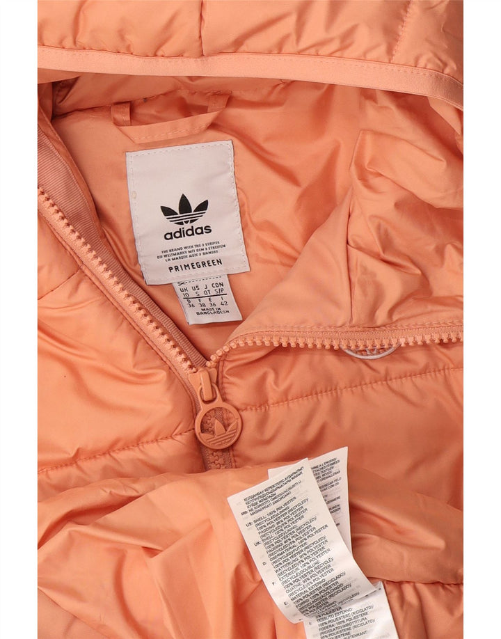 Γυναικείο μπουφάν Adidas Primegreen με κουκούλα UK 10 Μικρό πορτοκαλί πολυεστέρας
