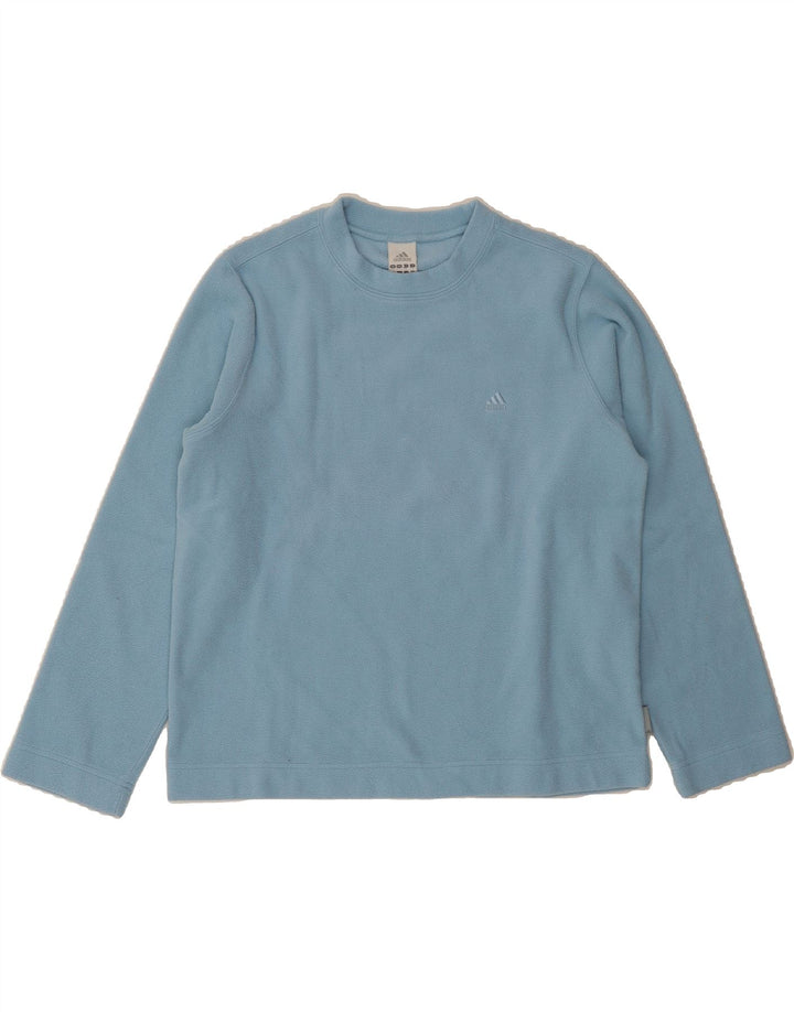 ADIDAS Womens Fleece Jumper UK 16 Large Blue Polyester Vintage Adidas and Second-Hand Adidas from Messina Hembry 
