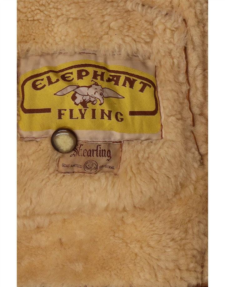 VINTAGE Γυναικείο παλτό Shearling UK 16 Large Beige Shearling Classic