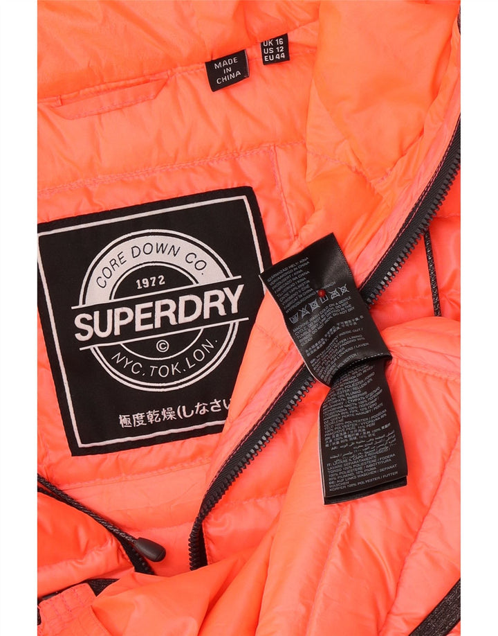 Superdry γυναικείο μπουφάν με κουκούλα UK 16 μεγάλο ροζ πολυεστέρας