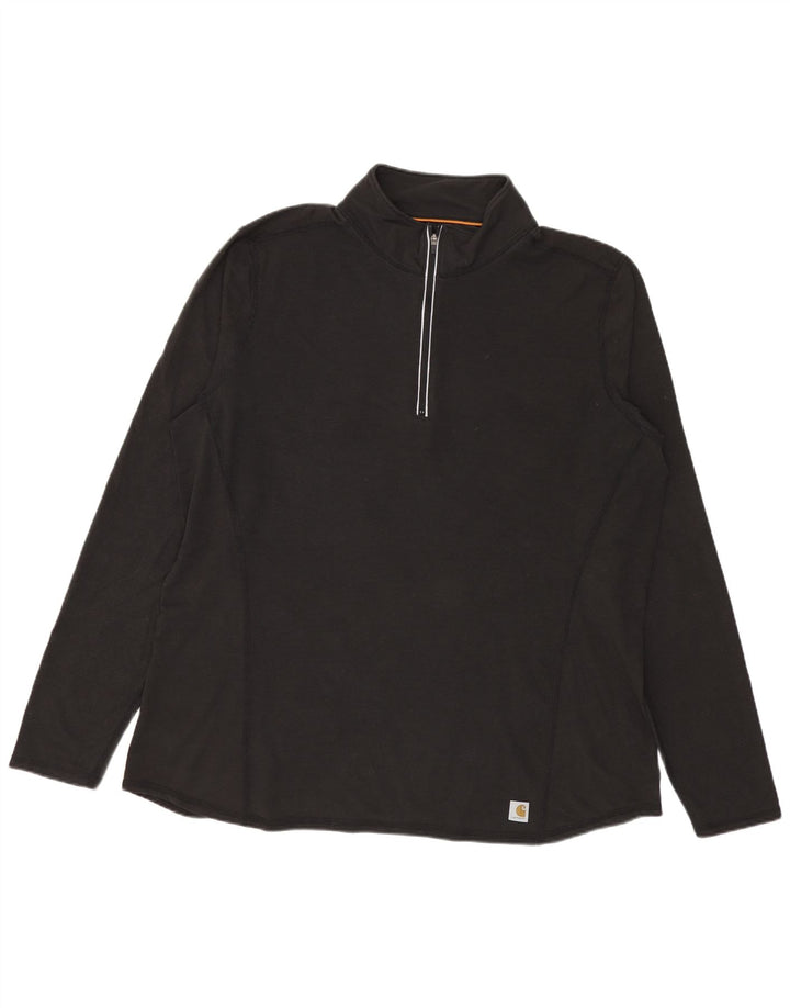 Carhartt Γυναικεία μπλούζα με φερμουάρ μακρύ μανίκι US 16/18 XL μαύρο πολυεστέρα