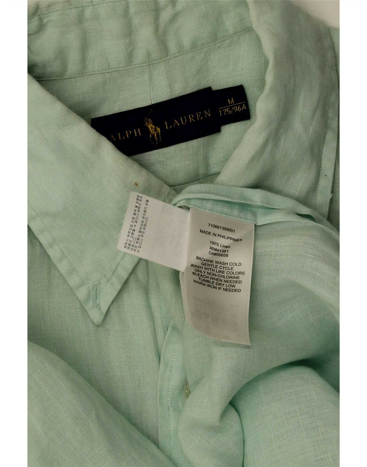 Ανδρικό κοντομάνικο πουκάμισο Ralph Lauren Λινό μεσαίο πράσινο