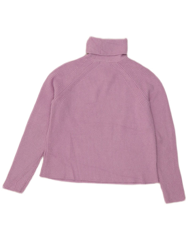 Marks & Spencer Γυναικείο Crop Roll Neck Jumper πουλόβερ UK 10 Small Purple