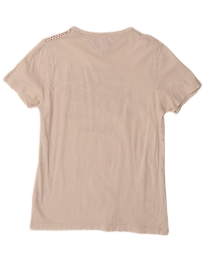 Tommy Hilfiger Ανδρικό γραφικό T-Shirt Top Μικρό λευκό βαμβακερό