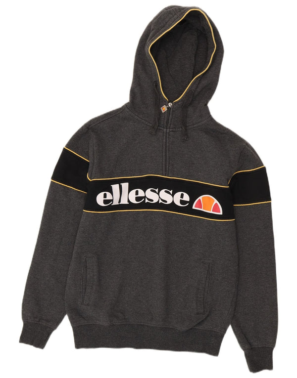 Ανδρικό γραφικό φούτερ με φερμουάρ Ellesse, μεσαίο γκρι, βαμβακερό
