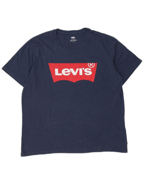 Ανδρικό γραφικό T-Shirt Levi's Top Large Navy Blue