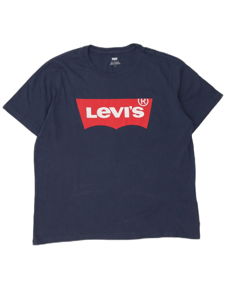 Ανδρικό γραφικό T-Shirt Levi's Top Large Navy Blue