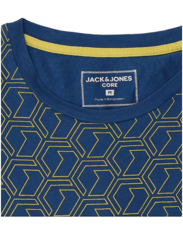 Jack & Jones Ανδρικό γραφικό T-Shirt Top Medium Blue Geometric