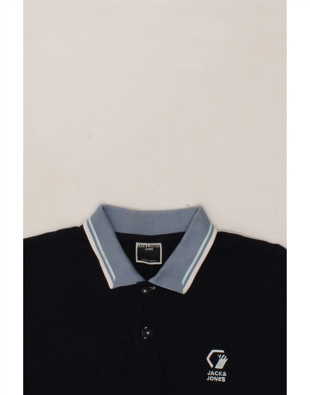 JACK & JONES Mens Polo Shirt Small Navy Blue Cotton Vintage Jack & Jones and Second-Hand Jack & Jones from Messina Hembry 