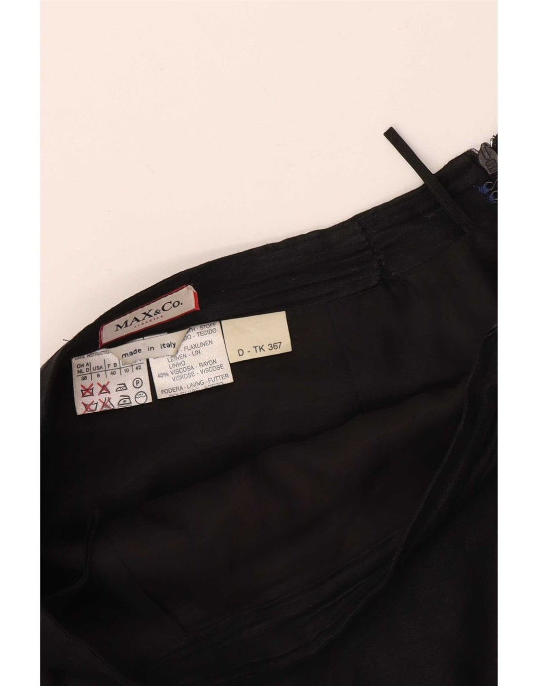 Max & Co. Γυναικεία Μίνι Φούστα UK 10 Small W28 Μαύρο Λινό