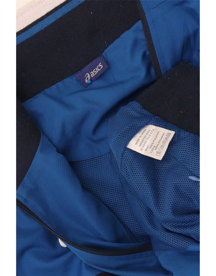 Ανδρικό μπουφάν Asics Bomber UK 42 XL Blue Colourblock Polyester