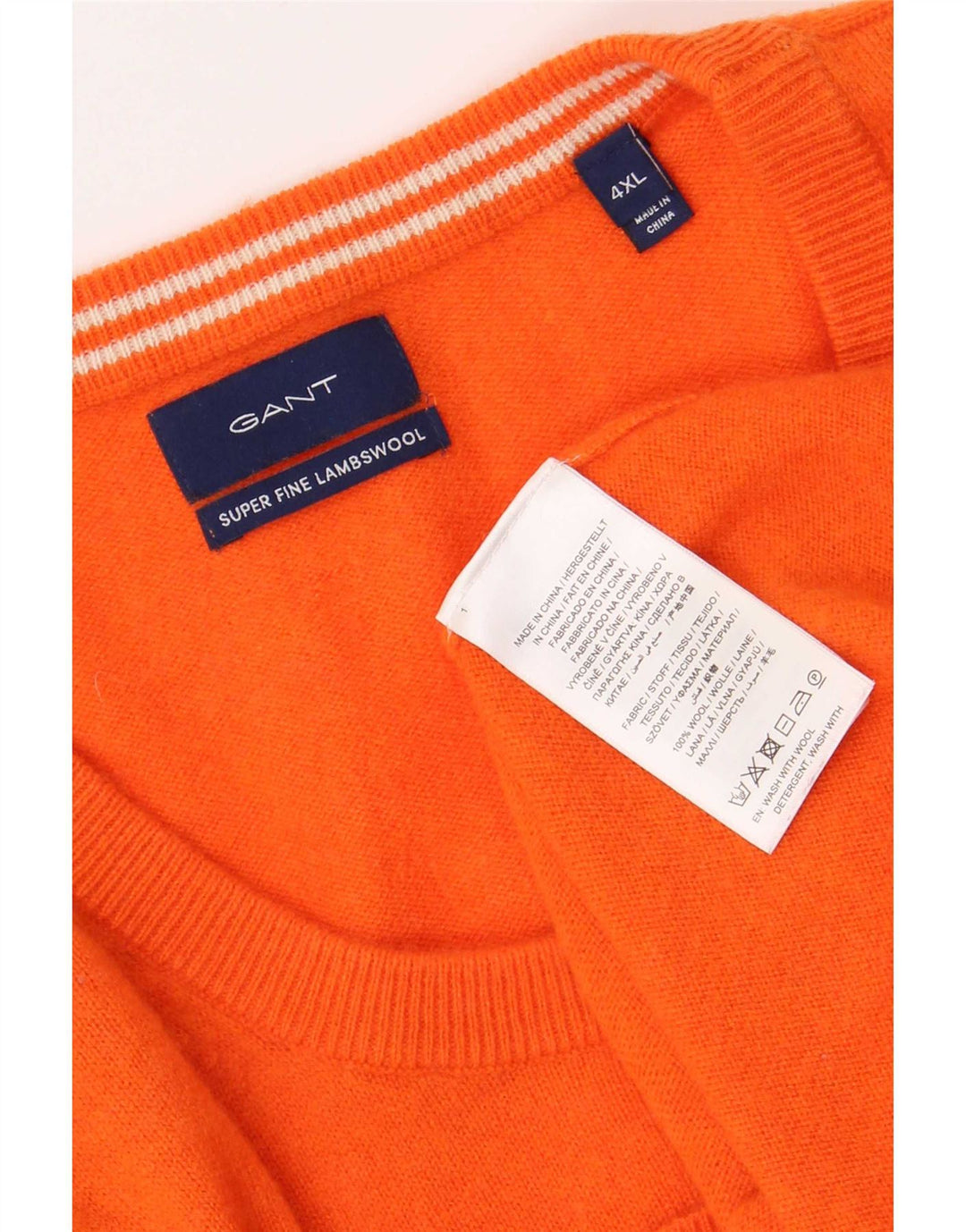 Ανδρικό πουλόβερ Gant Crew Neck Jumper 4XL Πορτοκαλί Lambswool