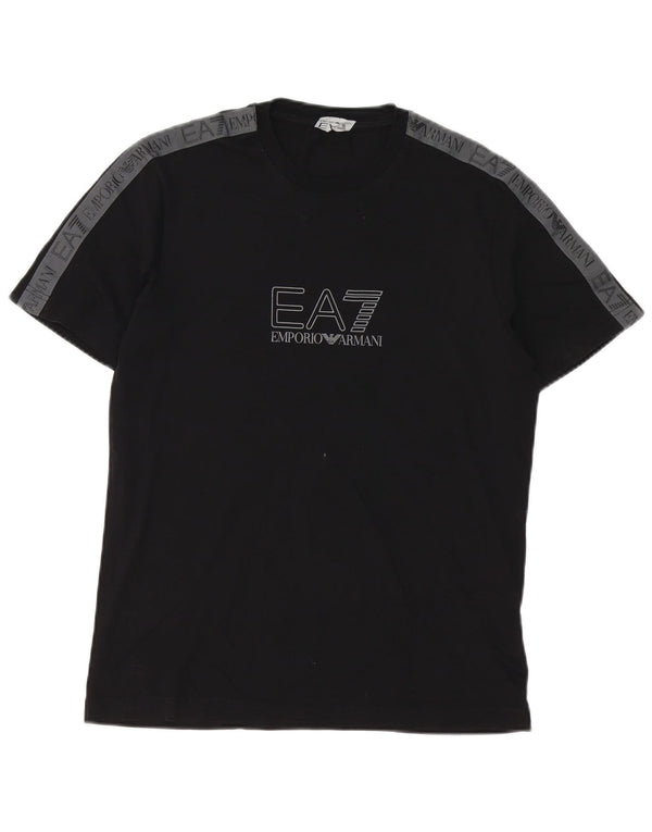 Emporio Armani Ανδρικό γραφικό T-Shirt Top XS Μαύρο Colourblock Βαμβακερό