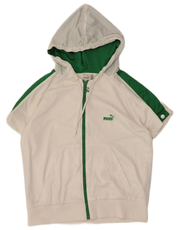 Puma Γυναικεία φόρμα με κουκούλα Top Jacket UK 16 Large White Colourblock