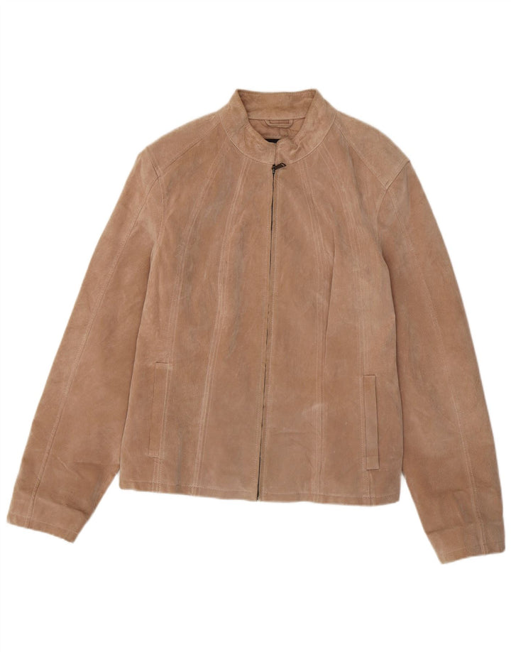 Zarro Γυναικείο Suede Bomber Jacket IT 52 2XL Beige Leather