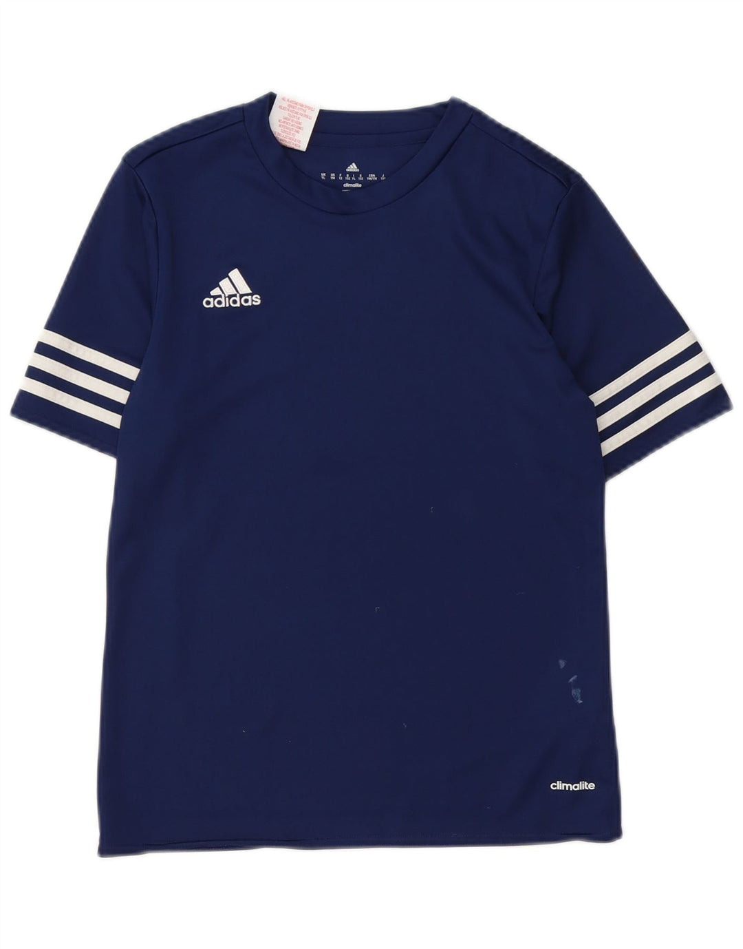 Adidas Boys Climalite T-Shirt Top 11-12 Years Large Navy Blue Polyester