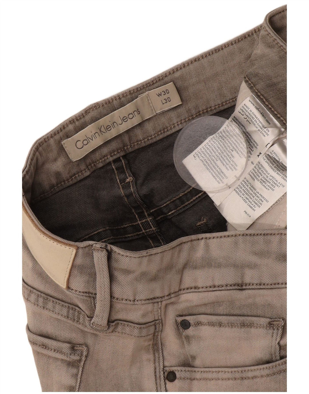 CALVIN KLEIN Γυναικείο Slim Jeans W30 L30 Γκρι βαμβακερό