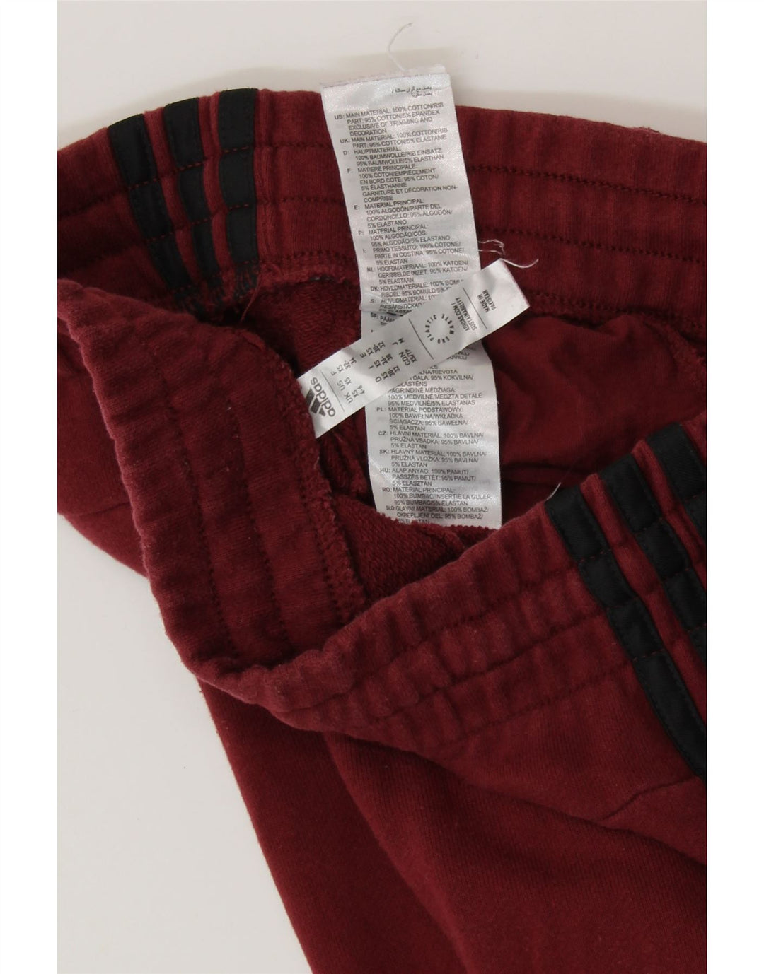 Γυναικεία αθλητική φόρμα ADIDAS Παντελόνι Joggers UK 4/6 XS Βουργουνδί Βαμβακερό