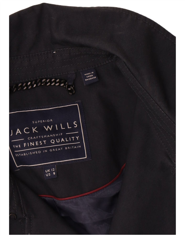 Jack Wills Γυναικεία καμπαρντίνα UK 12 Medium Navy Blue Cotton