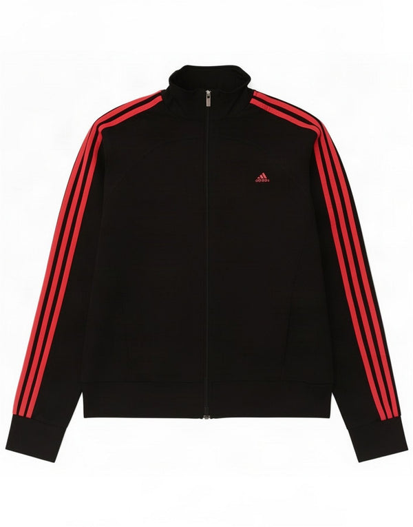 Adidas Womens Climalite Tracksuit Top Jacket UK 16/18 Large Black Polyester