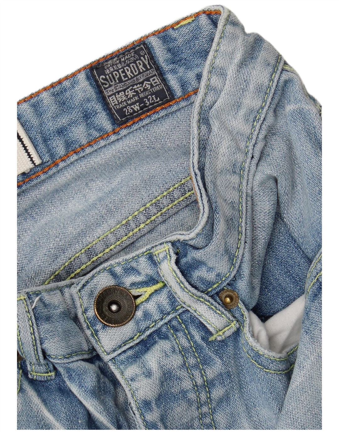 SUPERDRY Mens Straight Jeans W28 L32 Blue Cotton