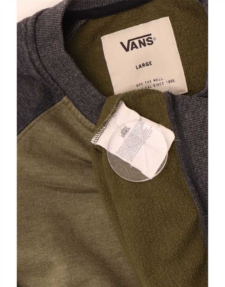 Ανδρικό φούτερ Vans Jumper Μεγάλο Χακί Colourblock Βαμβακερό
