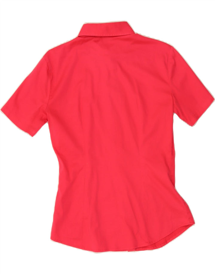 NARACAMICIE Womens Short Sleeve Shirt UK 12 Medium Pink Cotton Vintage Naracamicie and Second-Hand Naracamicie from Messina Hembry 