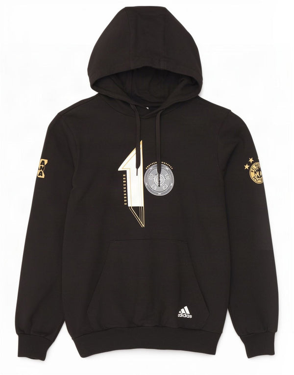 Adidas Mens FC Bayern Munchen Graphic Hoodie Jumper Μικρό μαύρο βαμβακερό