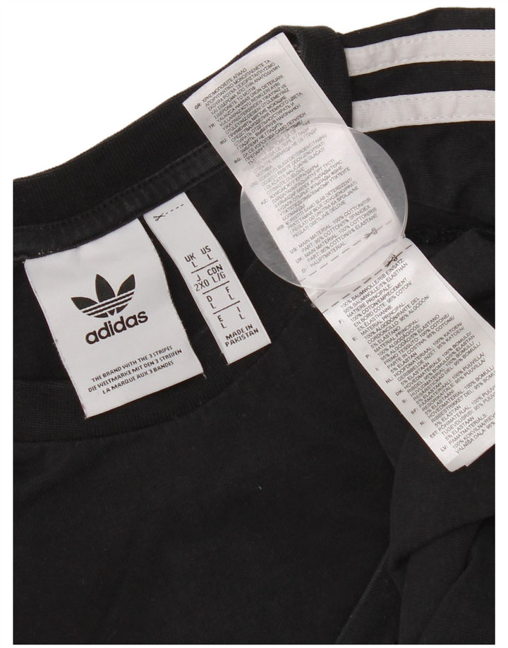 Ανδρικό τοπ Adidas μακρυμάνικο μεγάλο μαύρο βαμβακερό
