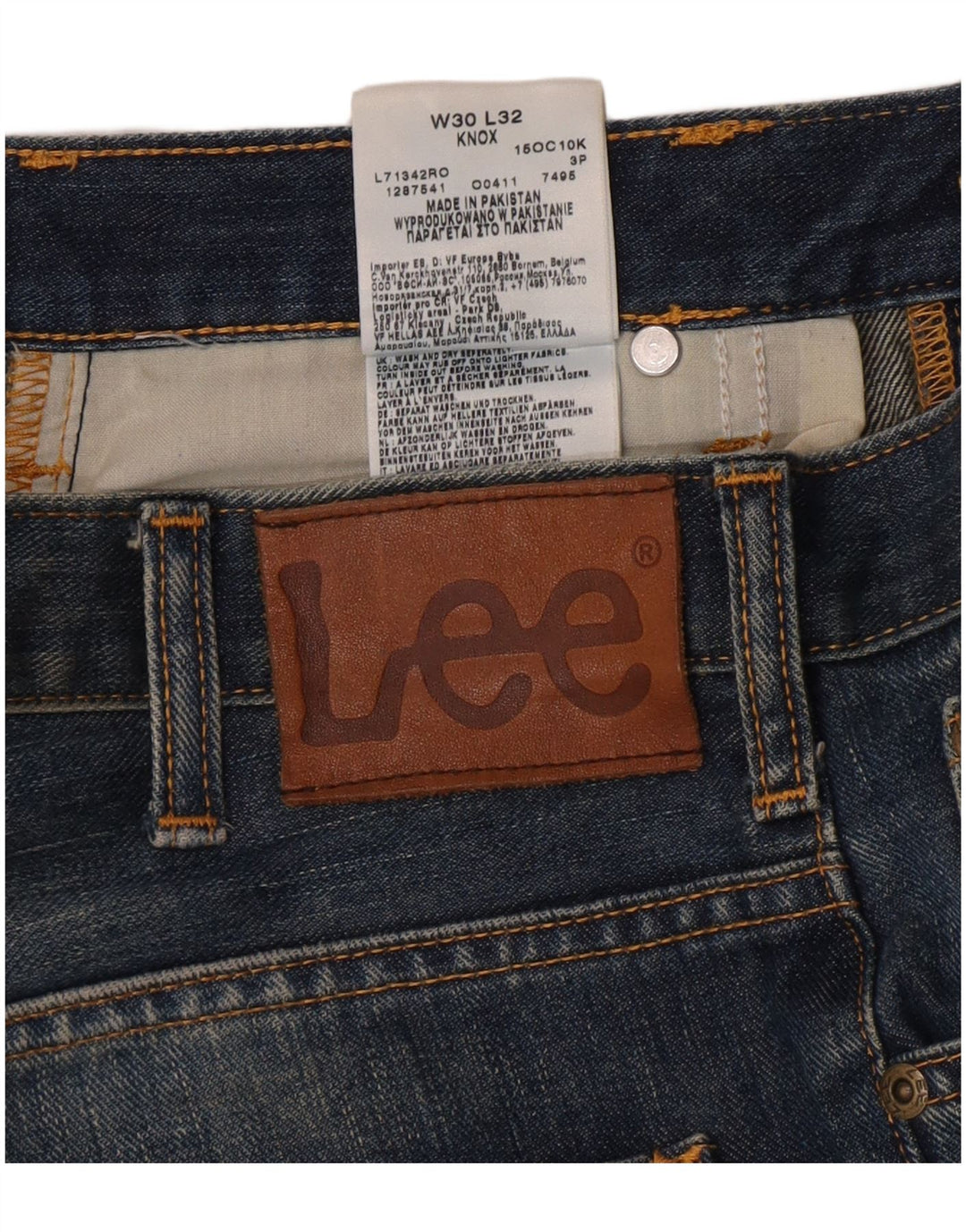 Lee Mens Knox Straight Jeans W30 L32 Μπλε βαμβακερό