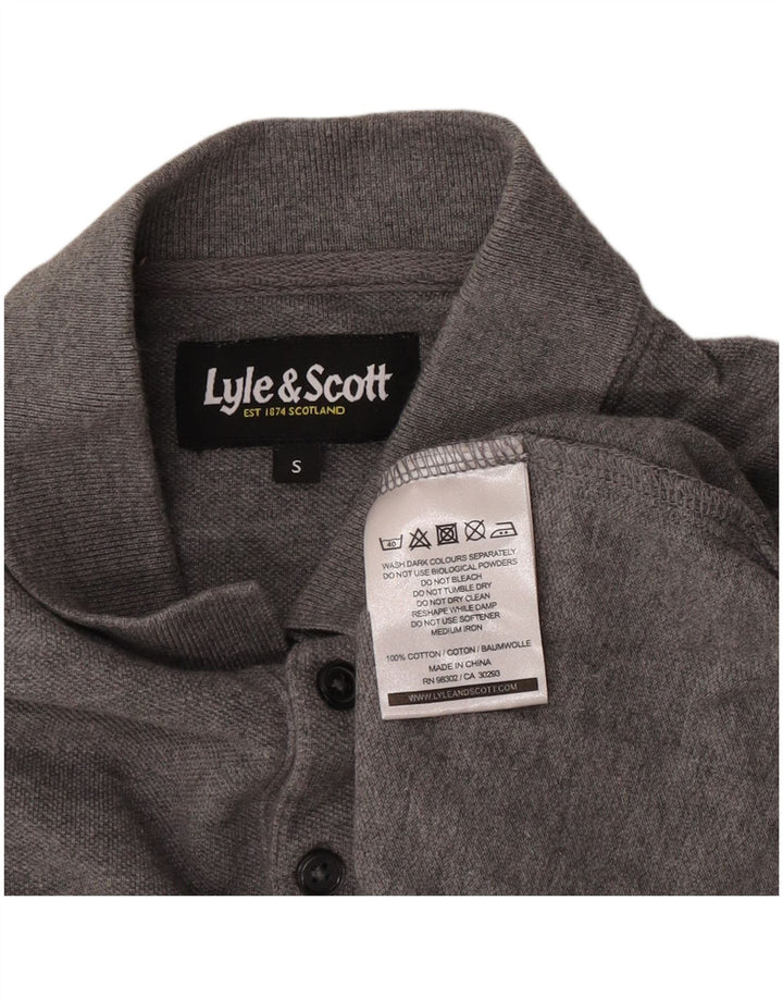 Lyle & Scott Ανδρικό μακρυμάνικο πουκάμισο polo μικρό γκρι βαμβακερό
