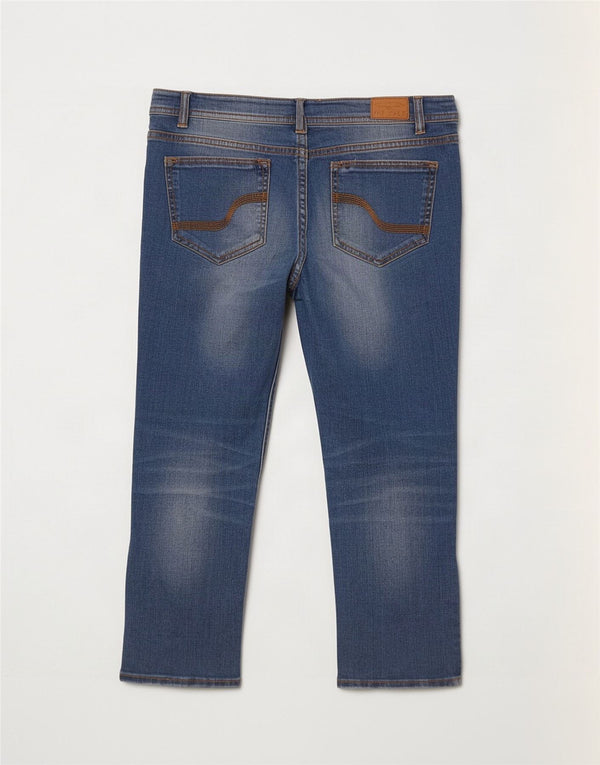 Fat Face Γυναικείο Cropped Jeans UK 8 Small W28 L23 Blue Cotton