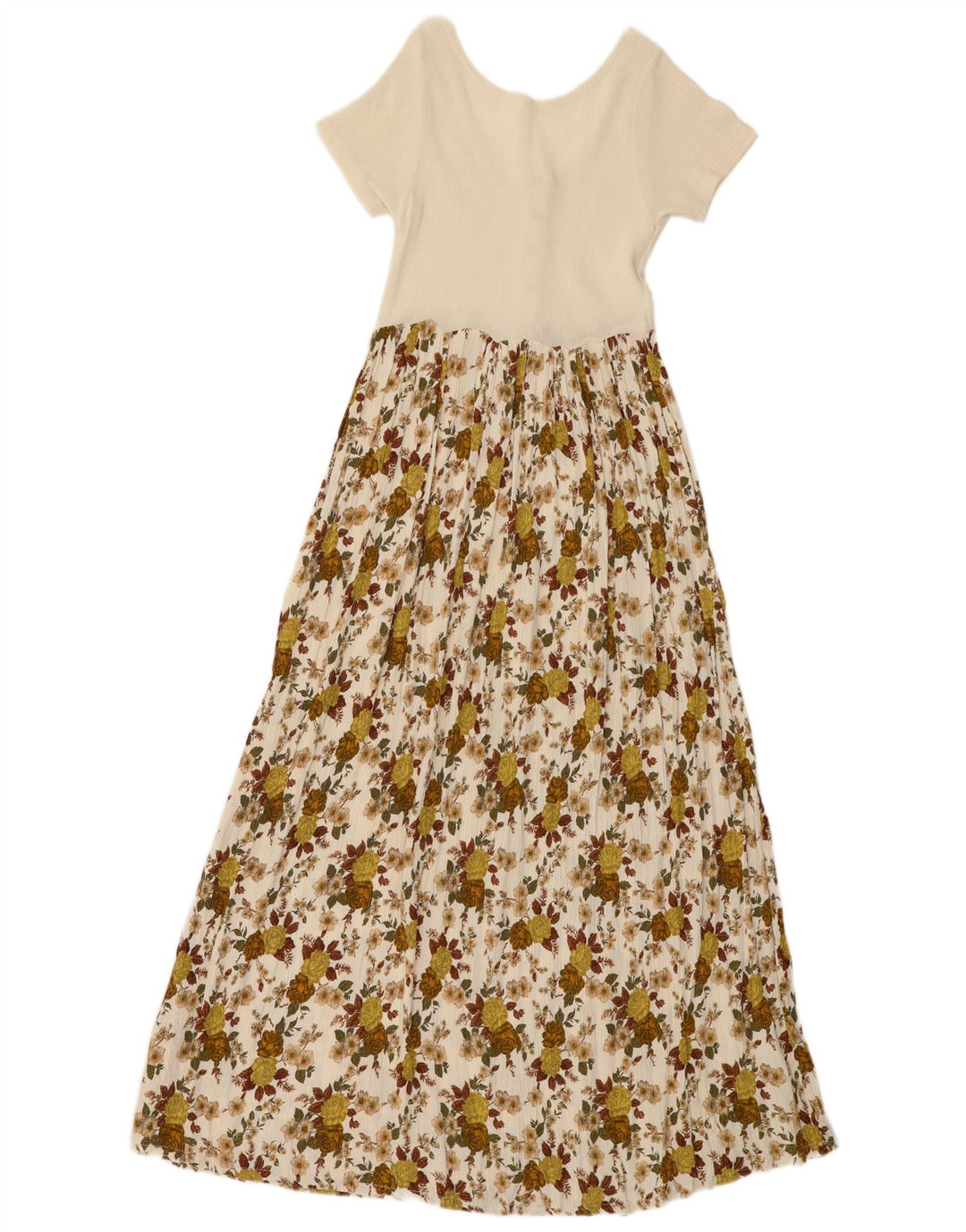 VINTAGE Γυναικείο Maxi Φόρεμα UK 4 XS Off White Floral