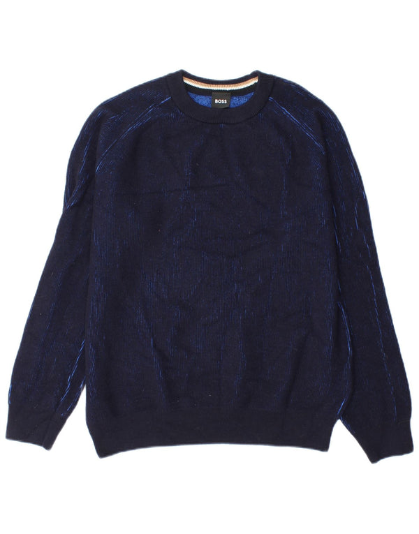 Πουλόβερ Hugo Boss Boys Crew Neck Jumper 11-12 Years Large Navy Blue Cotton