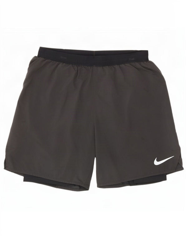 Ανδρικό αθλητικό σορτς Nike Dri Fit με μεγάλο γκρι χρώμα από πολυεστέρα