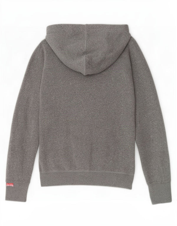 Superdry Γυναικείο πουλόβερ με κουκούλα με φερμουάρ UK 10 Small Grey Flecked