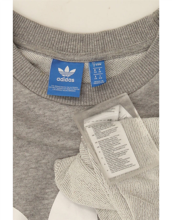 Γυναικείο γραφικό φούτερ Adidas Jumper UK 8 Small Grey Colourblock