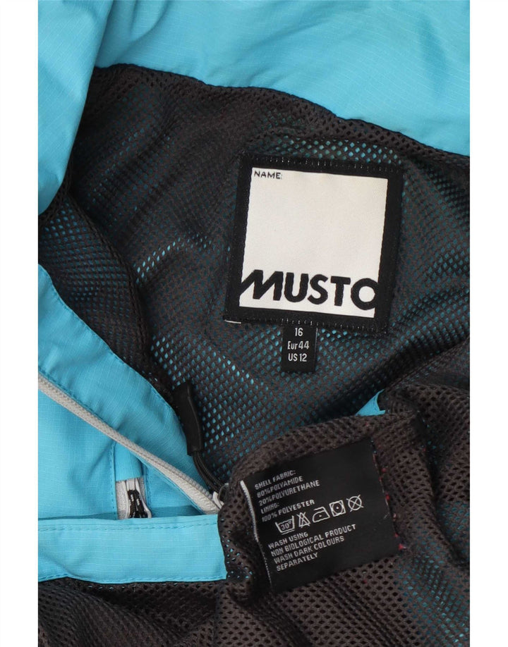 Musto Γυναικείο μπουφάν βροχής με κουκούλα UK 16 Large Blue Polyamide