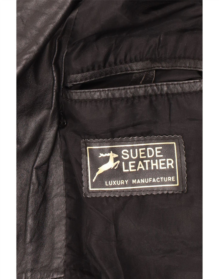 Vintage Ανδρικό Δερμάτινο Μπουφάν UK 40 Large Black Leather