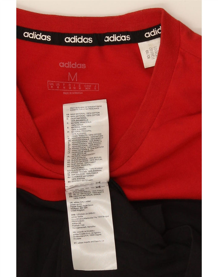 Ανδρικό γραφικό μπλουζάκι Adidas Top Medium Black Colourblock Βαμβακερό