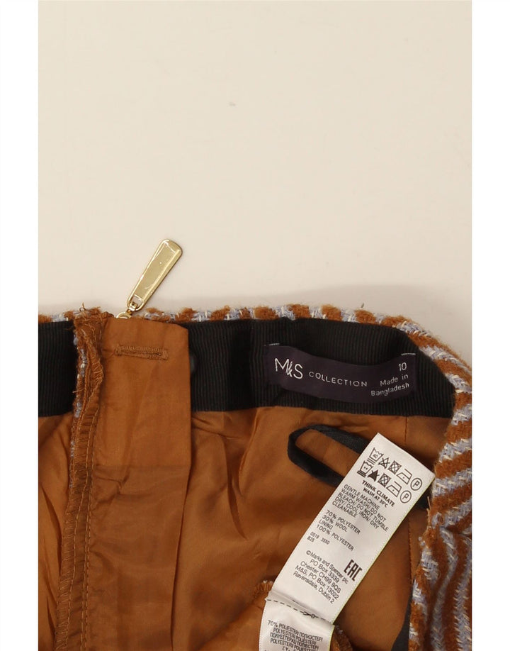 Marks & Spencer Γυναικεία Μίνι Φούστα UK 10 Small W30 Καφέ ψαροκόκαλο