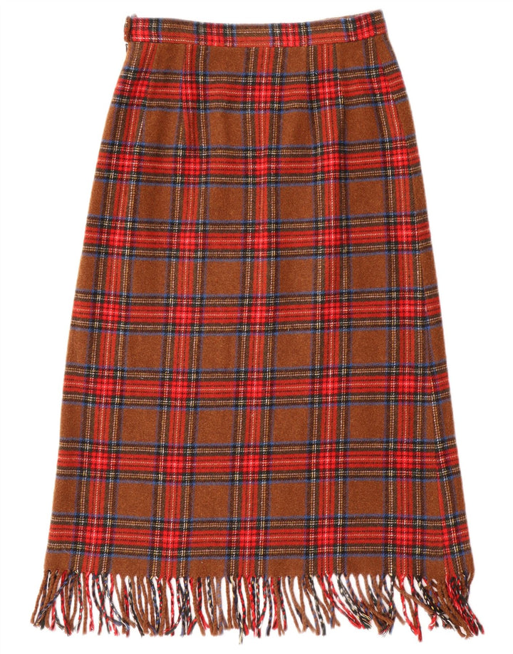 Vintage γυναικεία φούστα σε γραμμή Α W26 Small Brown Check