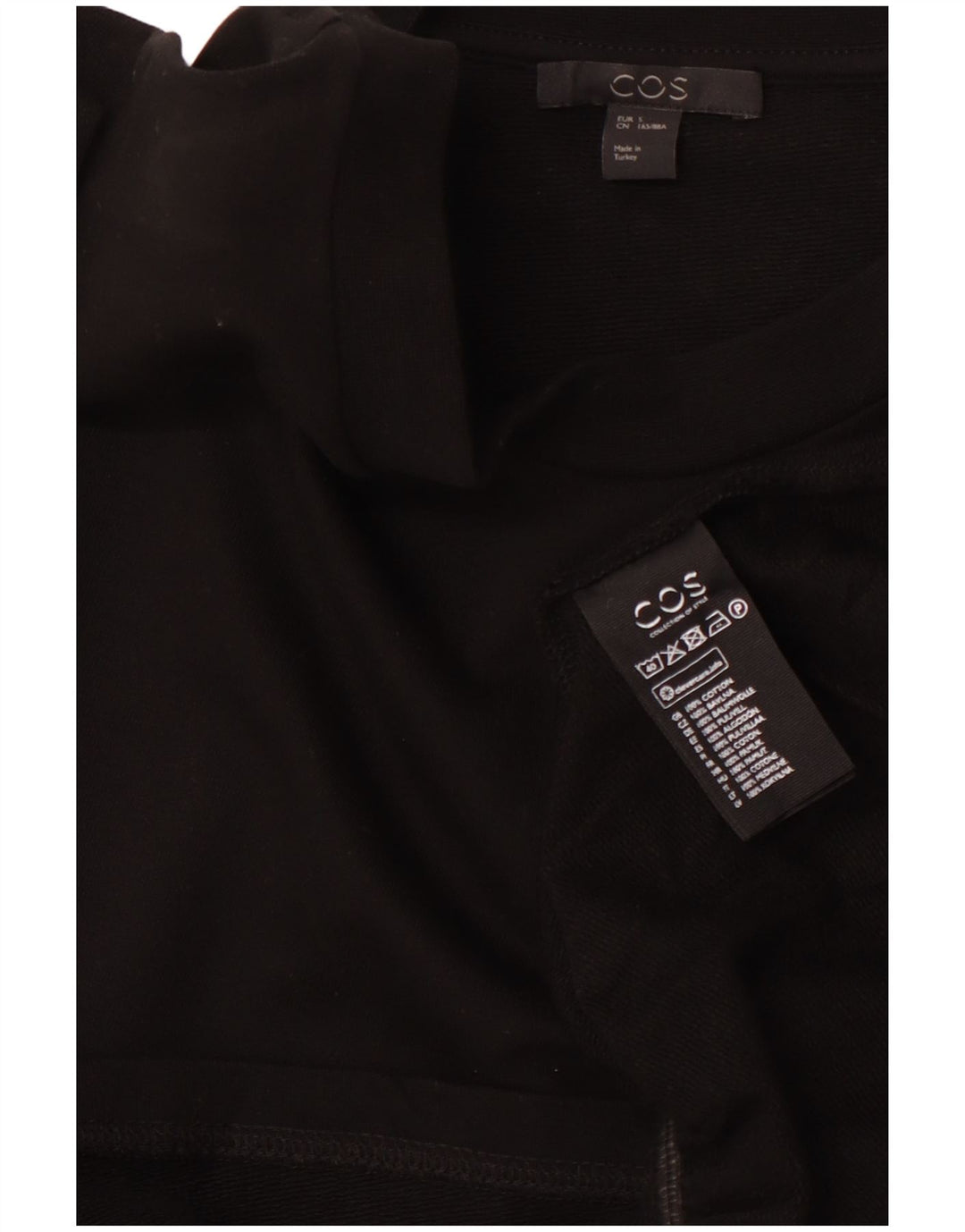 COS Γυναικεία Μπλούζα Τοπ UK 10 Small Black Cotton