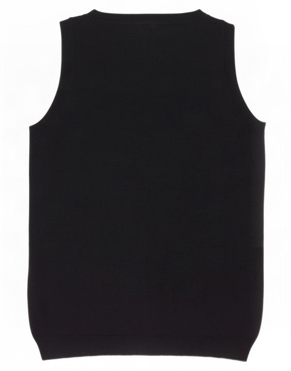 Zara Γυναικείο Γιλέκο Tank Top UK 14 Large μαύρο βαμβακερό