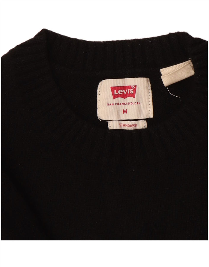 Ανδρικό πουλόβερ Levi's Standard Crew με λαιμόκοψη, μεσαίο μαύρο μάλλινο